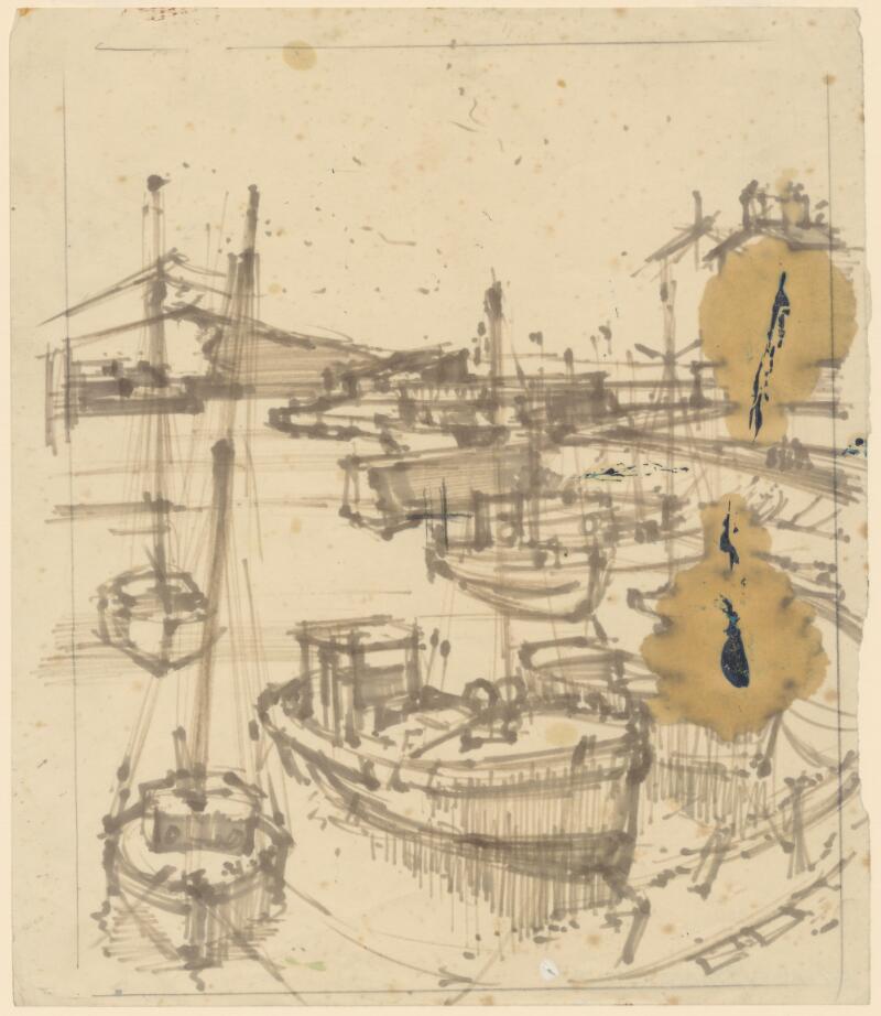 Harbour scene] (Sketch)