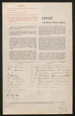 Petition - 29/6 - Monmouth