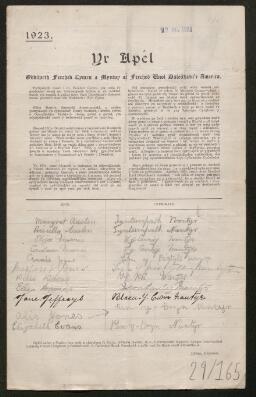 Petition - 29/165 - Llansantffraid Glyn Ceiriog