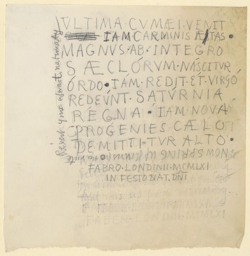 Eclogues IV, ll. 5-8